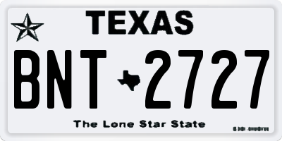 TX license plate BNT2727