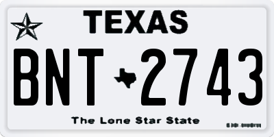 TX license plate BNT2743