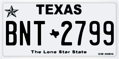 TX license plate BNT2799