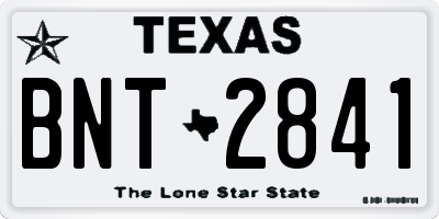 TX license plate BNT2841