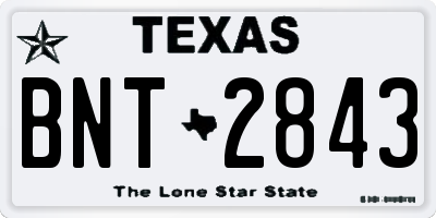 TX license plate BNT2843