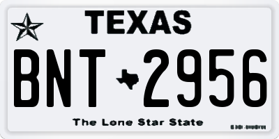 TX license plate BNT2956