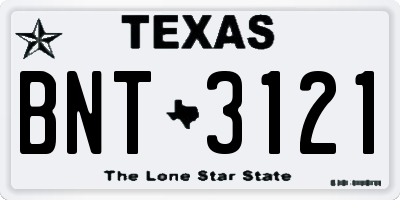 TX license plate BNT3121