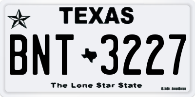 TX license plate BNT3227