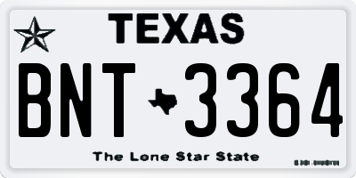 TX license plate BNT3364