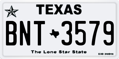 TX license plate BNT3579