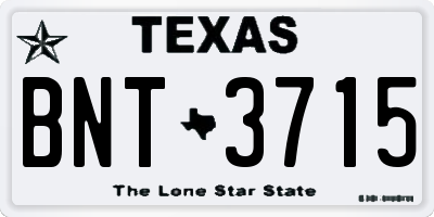 TX license plate BNT3715