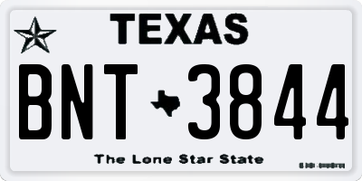 TX license plate BNT3844