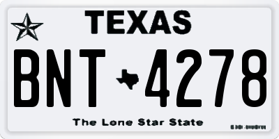 TX license plate BNT4278