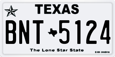 TX license plate BNT5124