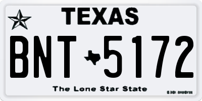 TX license plate BNT5172