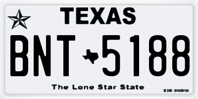 TX license plate BNT5188