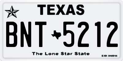 TX license plate BNT5212
