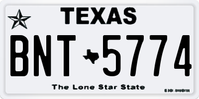 TX license plate BNT5774