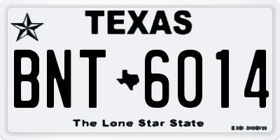 TX license plate BNT6014