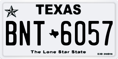 TX license plate BNT6057