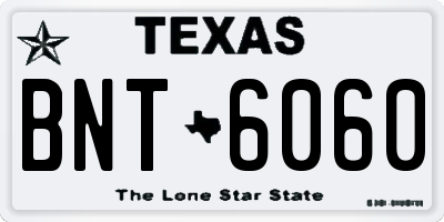 TX license plate BNT6060