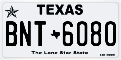 TX license plate BNT6080