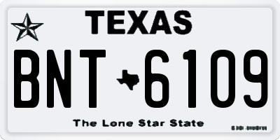 TX license plate BNT6109