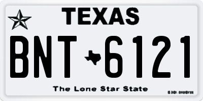TX license plate BNT6121
