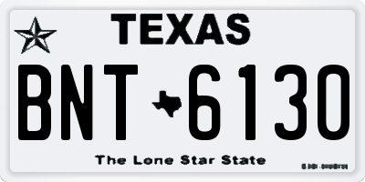 TX license plate BNT6130
