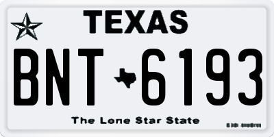 TX license plate BNT6193
