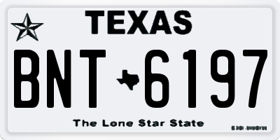 TX license plate BNT6197