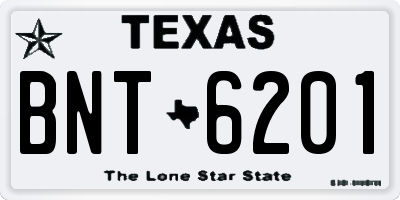 TX license plate BNT6201
