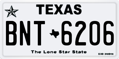 TX license plate BNT6206