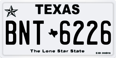 TX license plate BNT6226
