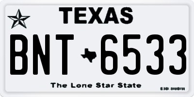 TX license plate BNT6533