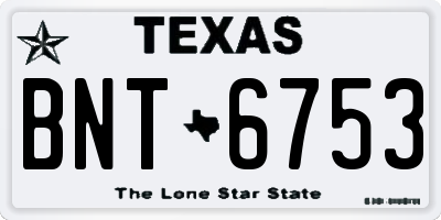 TX license plate BNT6753