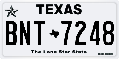 TX license plate BNT7248