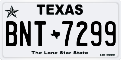 TX license plate BNT7299