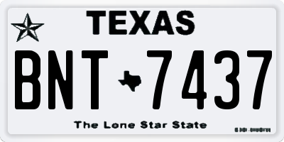 TX license plate BNT7437