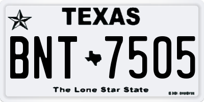 TX license plate BNT7505