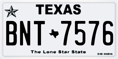 TX license plate BNT7576