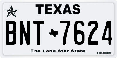 TX license plate BNT7624