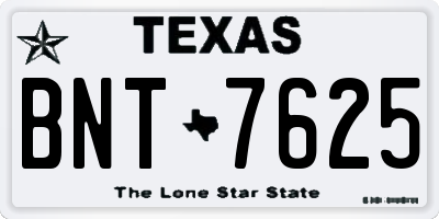 TX license plate BNT7625