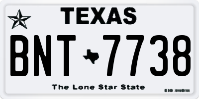 TX license plate BNT7738