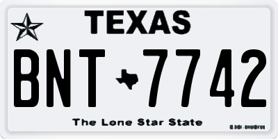 TX license plate BNT7742