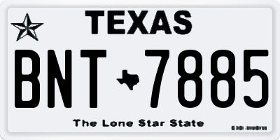 TX license plate BNT7885