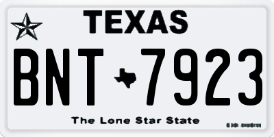 TX license plate BNT7923