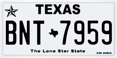 TX license plate BNT7959