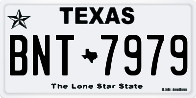 TX license plate BNT7979