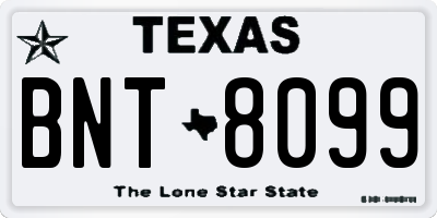 TX license plate BNT8099