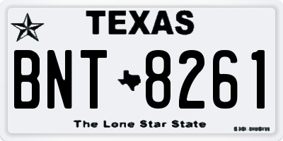 TX license plate BNT8261