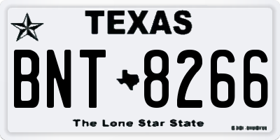 TX license plate BNT8266