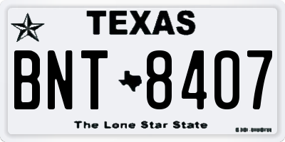 TX license plate BNT8407