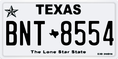 TX license plate BNT8554